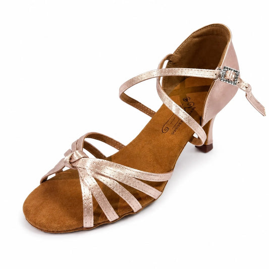 Satin Latin Dance Shoes - Slim Straps