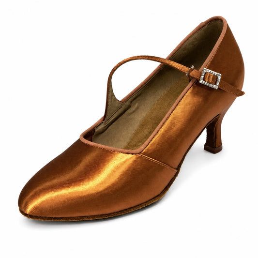 BD Bronze Satin Closed-Toe Ballroom Shoes 149
