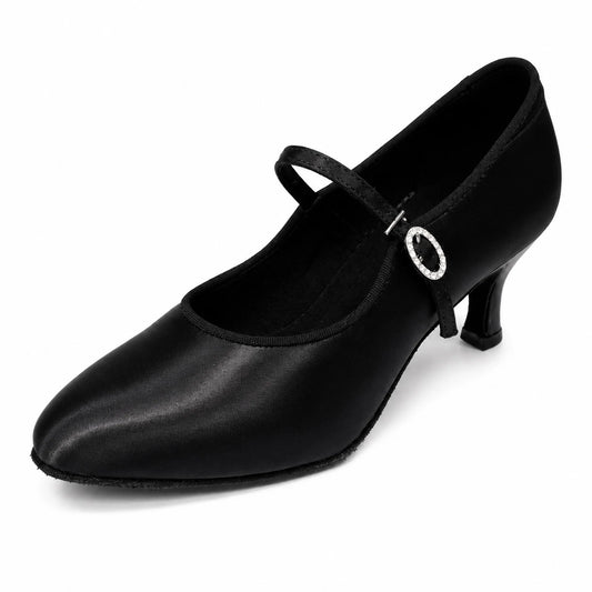 BD Black Satin Modern Ballroom Shoes 137